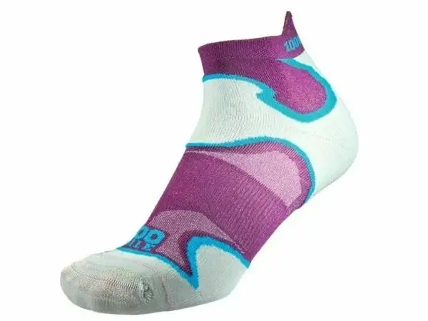 1000 Mile Ladies Fusion Double Layer Socklet (Purple/Kingfisher)