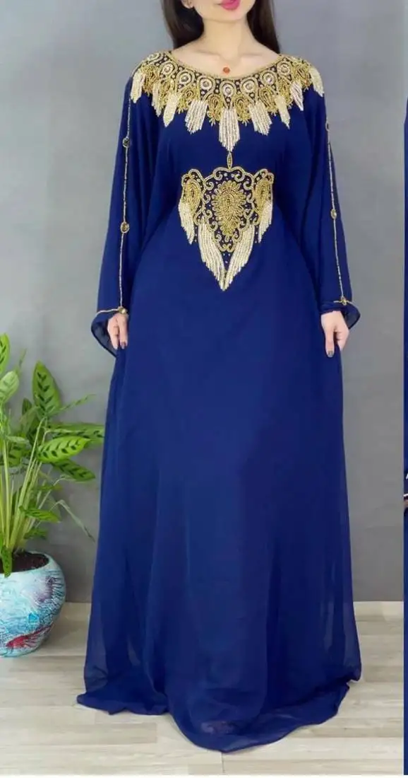 Sale luxury dress moroccan dubai kaftan wedding bridesmaid african abaya gown women dress 072