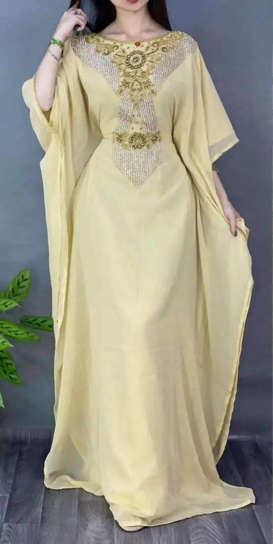 Sale luxury dress moroccan dubai kaftan wedding bridesmaid african abaya gown women dress 075