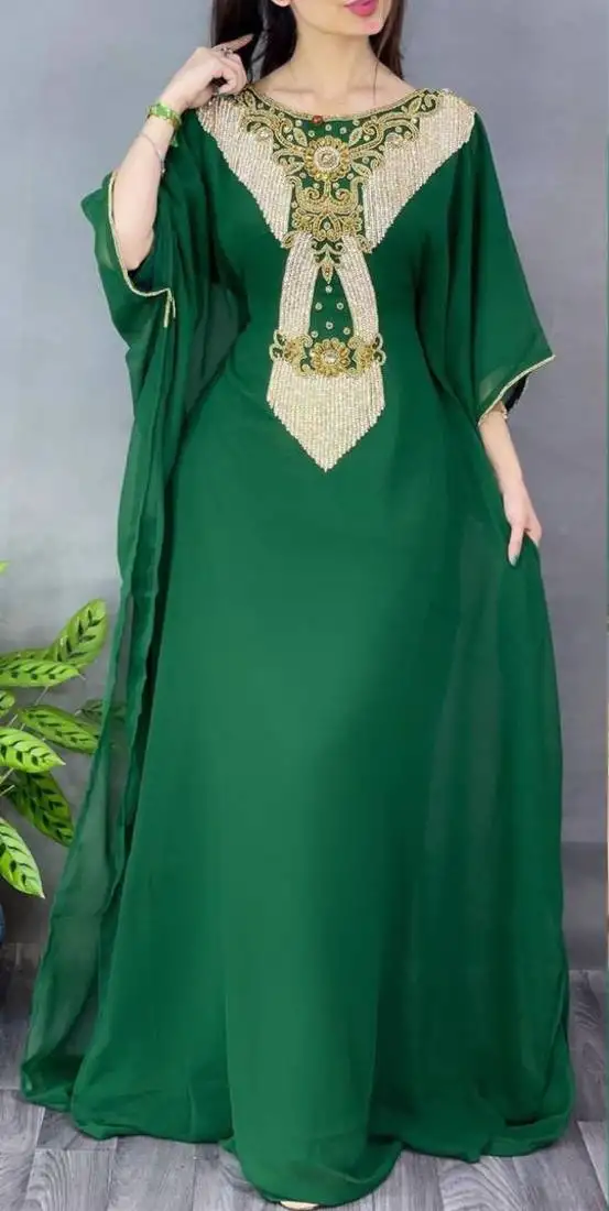 Sale luxury dress moroccan dubai kaftan wedding bridesmaid african abaya gown women dress 076