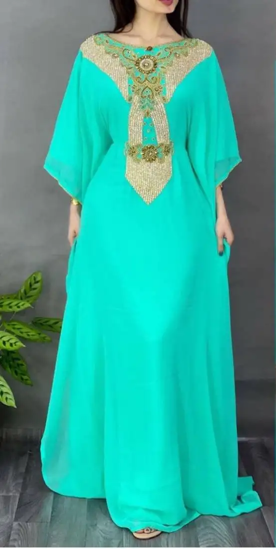 Sale luxury dress moroccan dubai kaftan wedding bridesmaid african abaya gown women dress 078