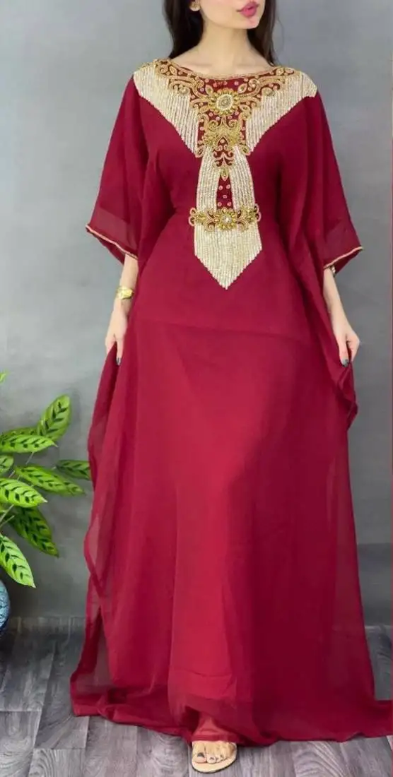 Sale luxury dress moroccan dubai kaftan wedding bridesmaid african abaya gown women dress 080