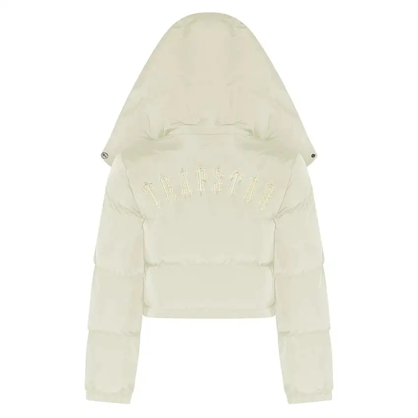 TRAPSTAR Irongate Detachable Hooded Puffer Jacket Cream Womens