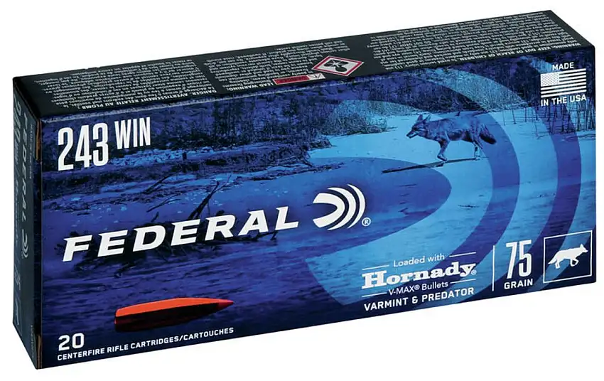 Federal .243 Hornady 75gr Vmax 20pk