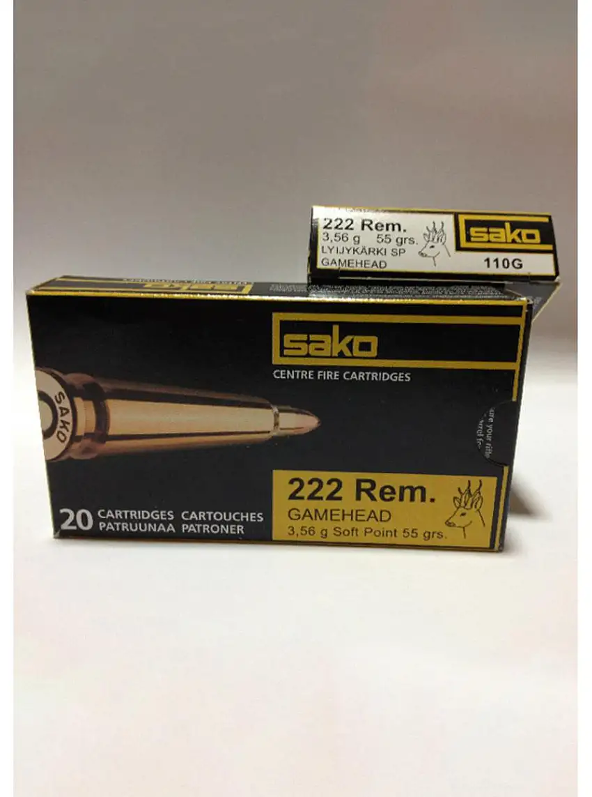 SAKO .222 Rem 55gr SP Gamehead 20pk (110G)