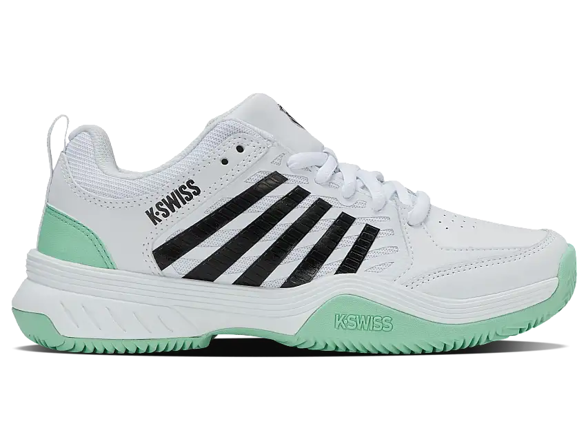 K-Swiss Court Express 2 Clay Ladies Tennis Shoe (White/Neon Mint/Black)