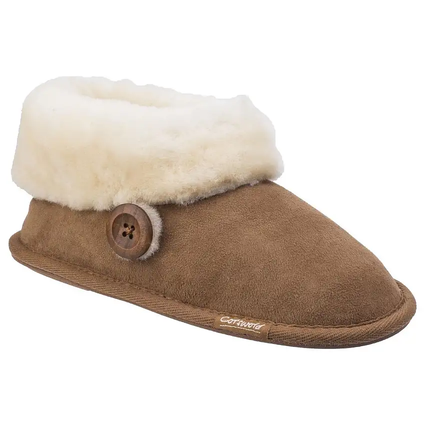 Cotswold Wotton Sheepskin Bootie Chestnut