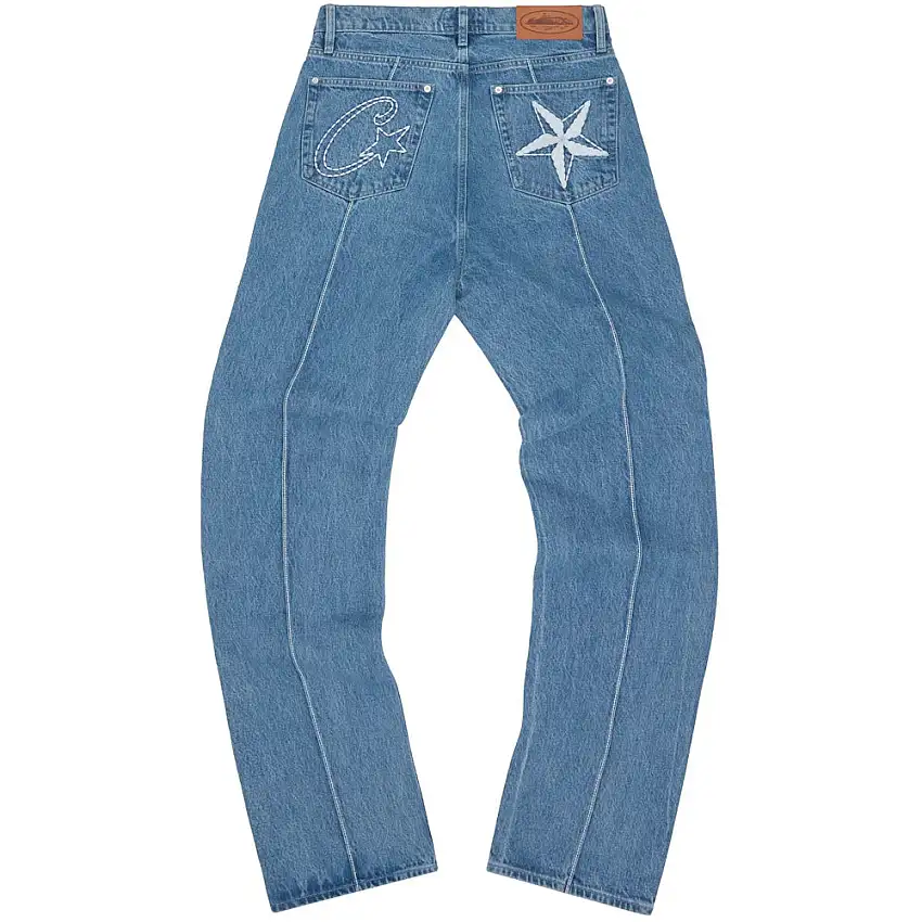 Corteiz C-Star Denim Pants Blue