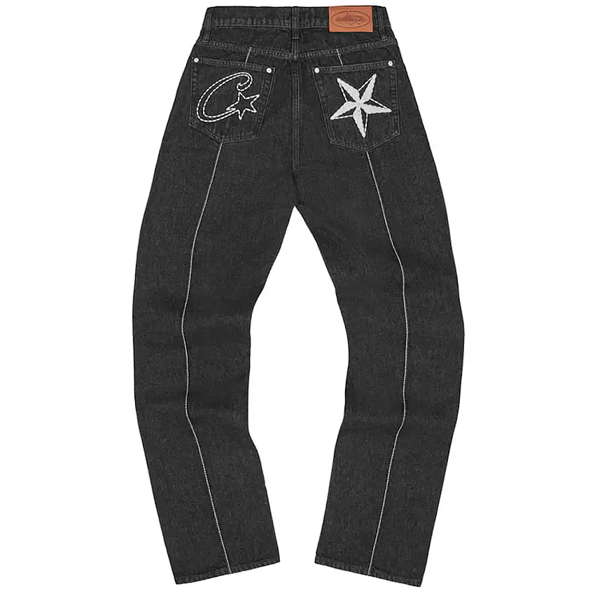 Corteiz C-Star Denim Pants Black