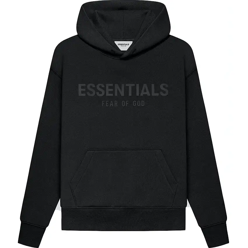 (SALE) FEAR OF GOD ESSENTIALS HOODIE BLACK KIDS/JR