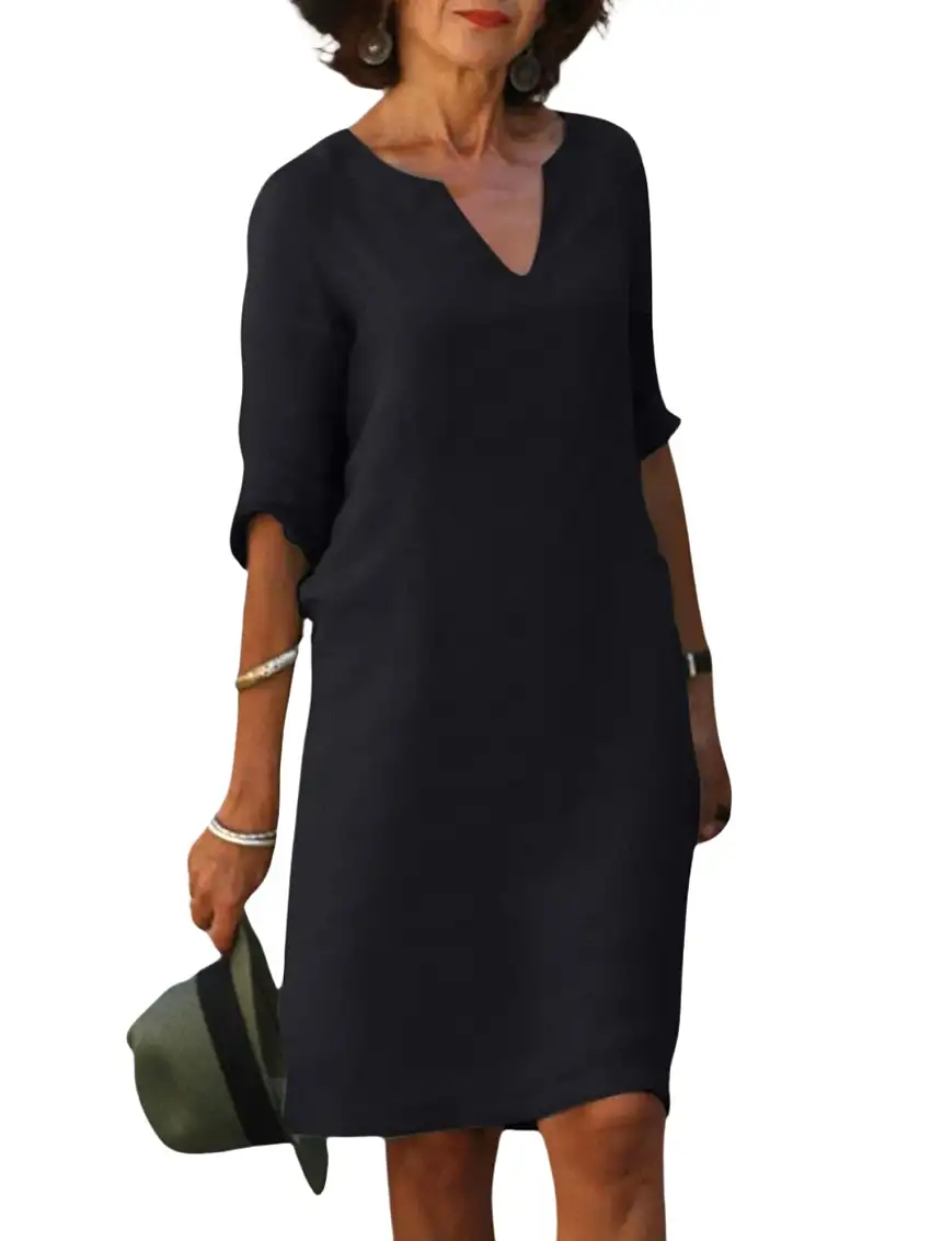 Elegant V-Neck Dress for Summer