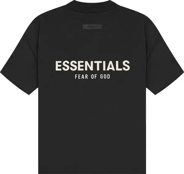 (SALE) FEAR OF GOD ESSENTIALS S SHIRT BLACK KIDS/JR SS22