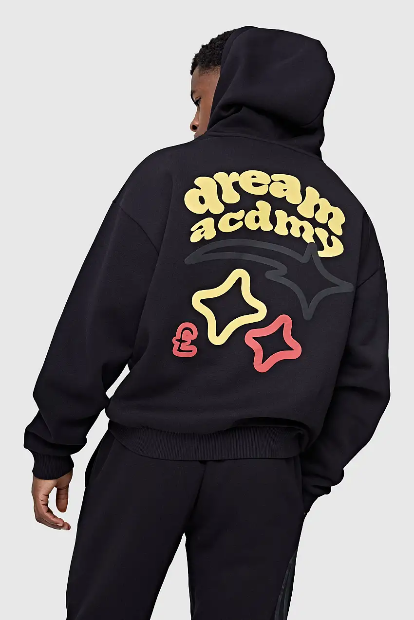Dream Acdmy Zip Hood - Black/Yellow/Red