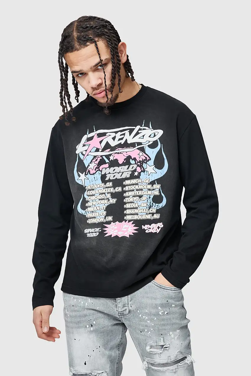 World Tour Long Sleeve Tee - Black