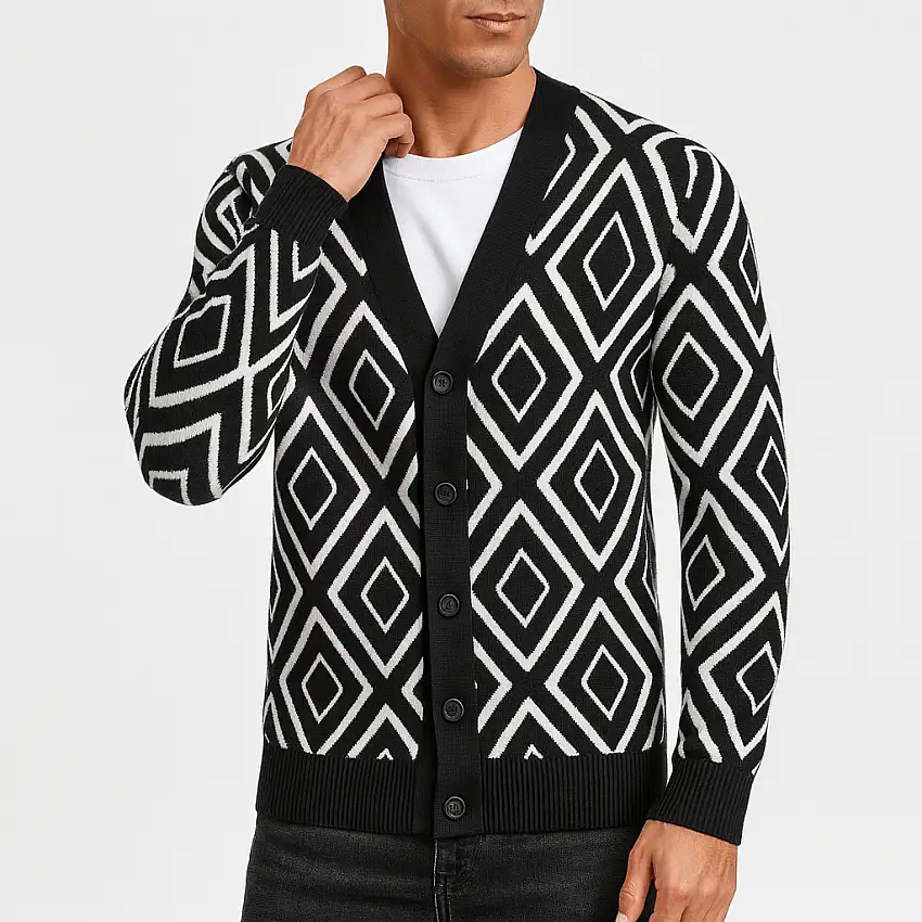 Arthur | Men's Jacquard Knit Cardigan Sweater