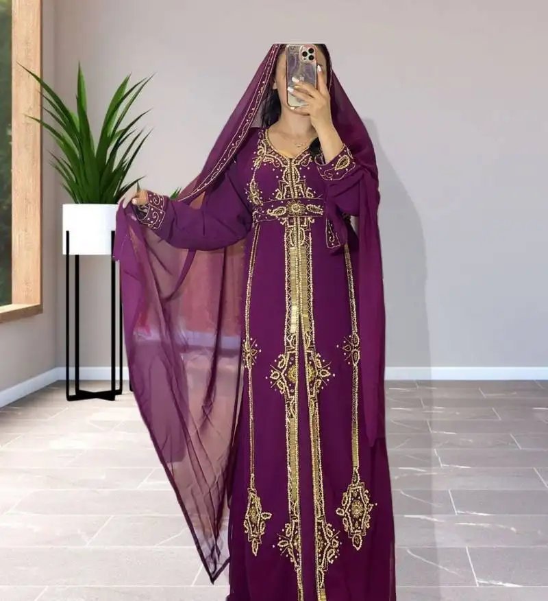 Purple eid kaftan for women