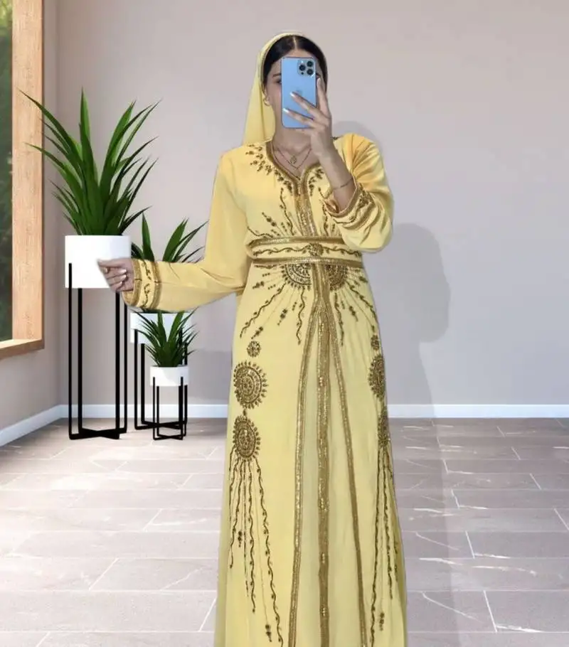 Sale luxury dress moroccan dubai kaftan wedding bridesmaid african abaya gown women dress 087