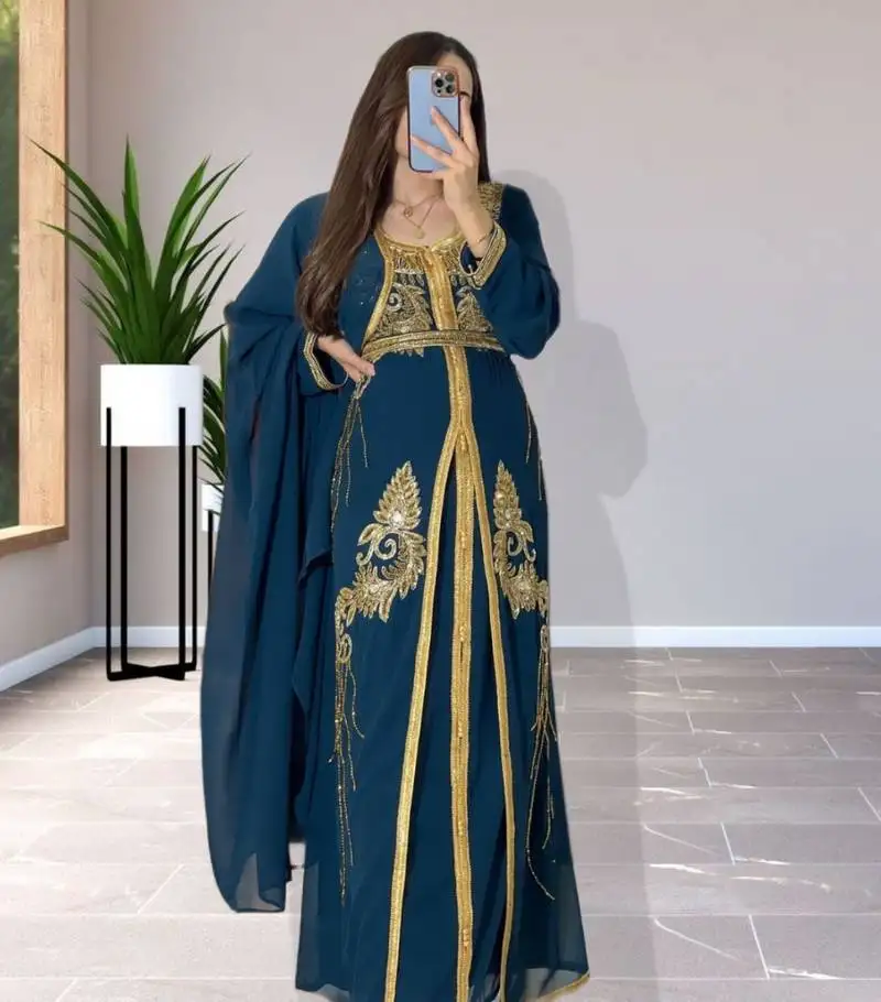 Sale luxury dress moroccan dubai kaftan wedding bridesmaid african abaya gown women dress 104