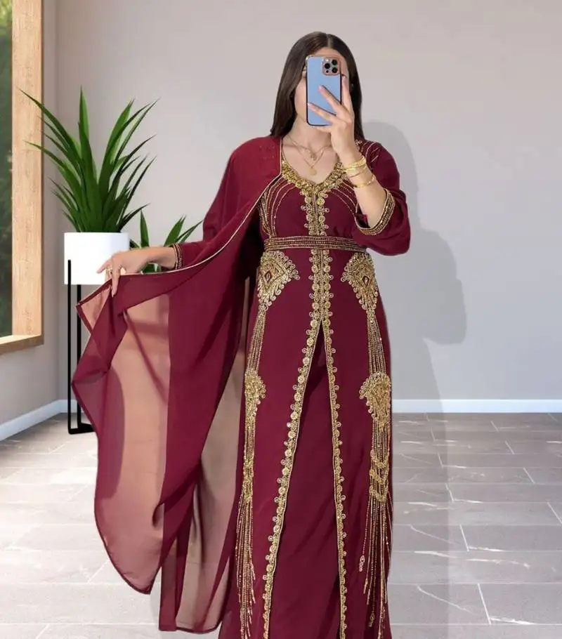 Sale luxury dress moroccan dubai kaftan wedding bridesmaid african abaya gown women dress 105