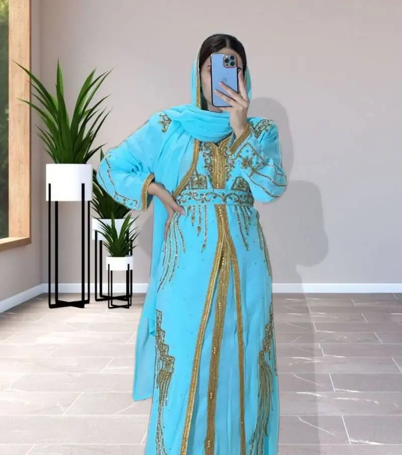 Sale luxury dress moroccan dubai kaftan wedding bridesmaid african abaya gown women dress 106