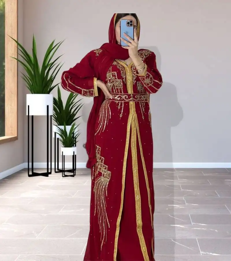 Sale luxury dress moroccan dubai kaftan wedding bridesmaid african abaya gown women dress 107