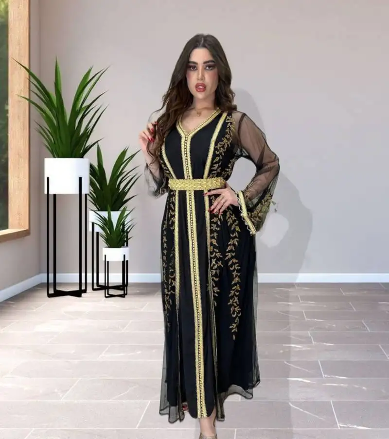 Sale luxury dress moroccan dubai kaftan wedding bridesmaid african abaya gown women dress 101