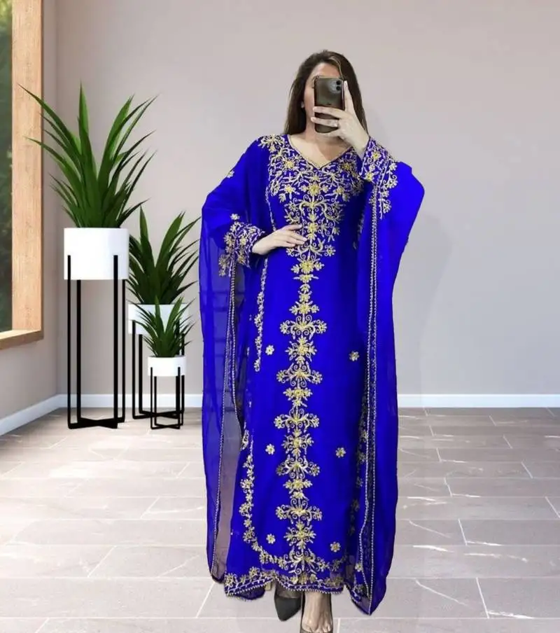 Sale!! new moroccan wedding kaftan dubai farasha islamic abaya kaftan clothing very fancy long gown 122
