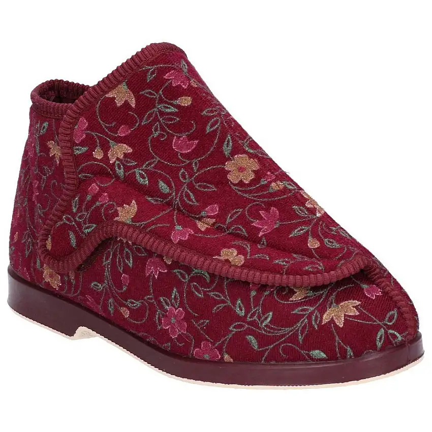 GBS Rhona Ladies Extra Wide Fit Slipper Wine