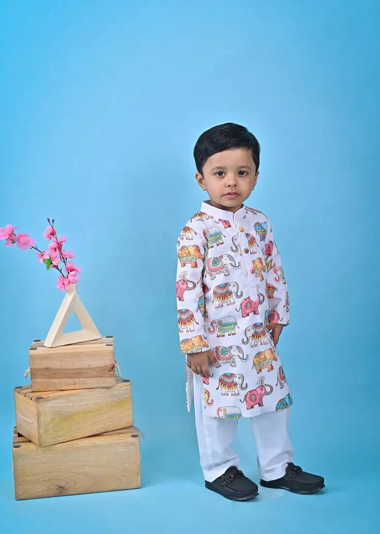 Elephant print kurta chudidar