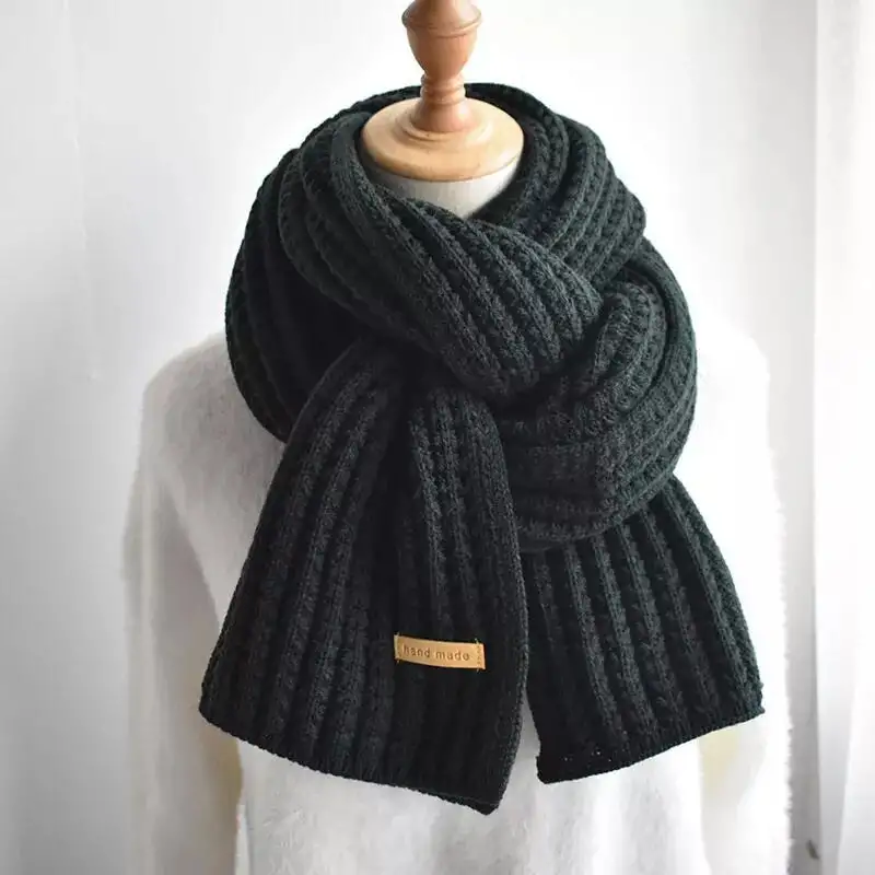 Long Ribbed Knit Scarf for Women