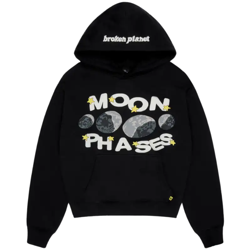 BROKEN PLANET 'MOON PHASES' MIDNIGHT BLACK HOODIE