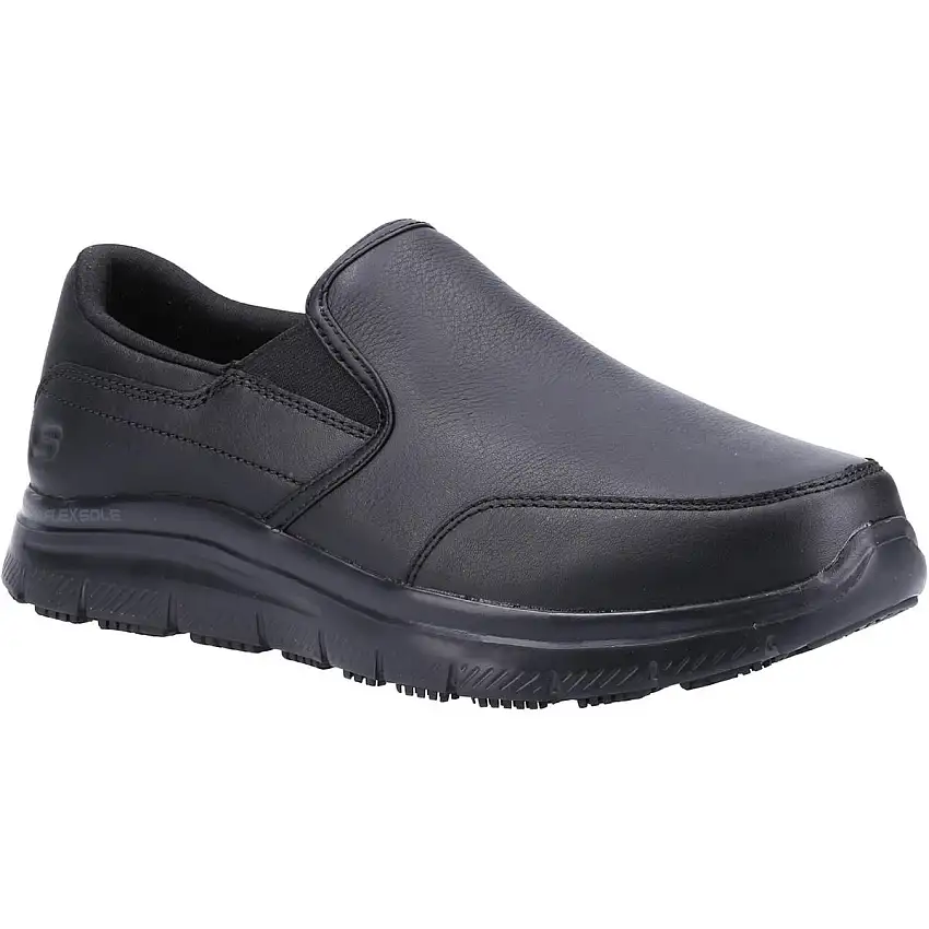 Skechers Workwear Bronwood Wide Slip Resistant Occupational Shoe Black