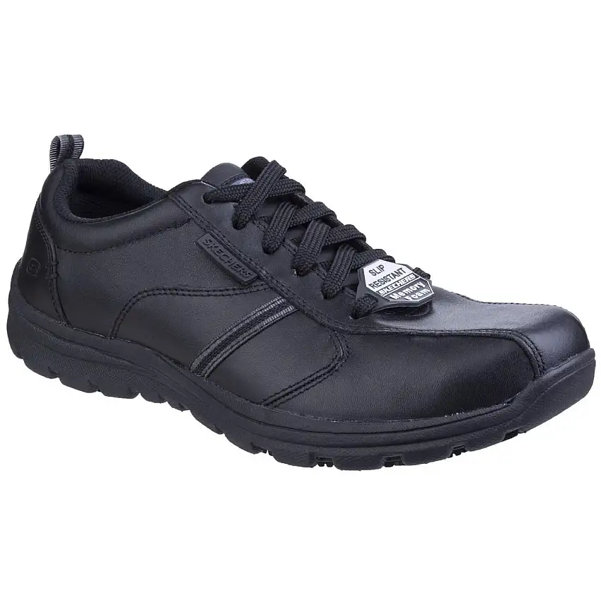 Skechers Workwear Hobbes Frat Lace Up Occupational Shoe Black
