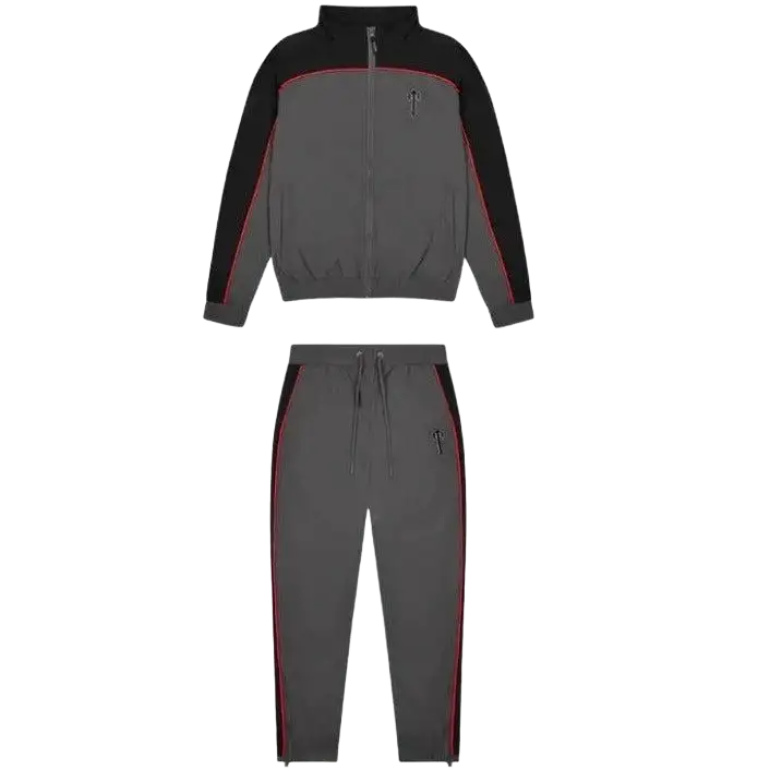 (SALE) Trapstar Irongate T Shellsuit - Black / Grey / Red