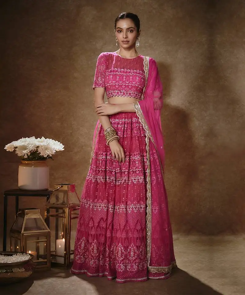 Barbie pink & gold lehenga set