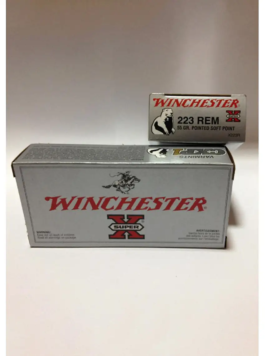Winchester  (To order only).223 Rem Super X  55gr Pointed SP 20pk X223R