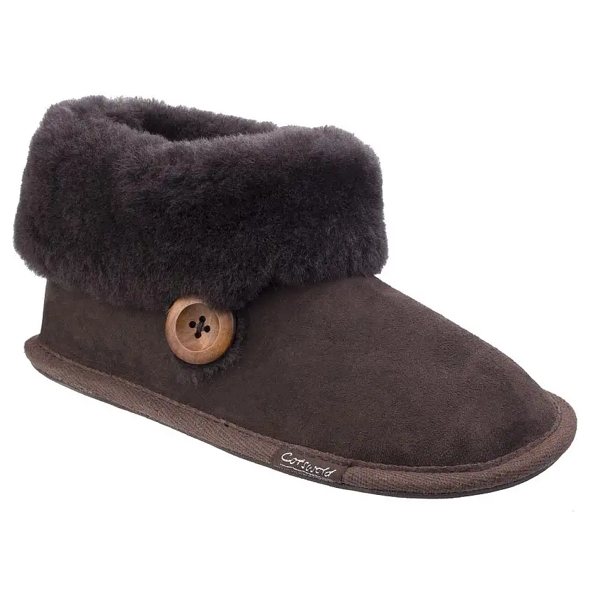 Cotswold Wotton Sheepskin Bootie Chocolate