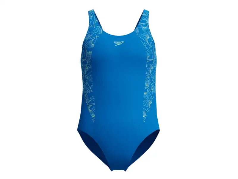 Speedo Hyperboom Splice Muscleback Girls Swimsuit (Blue)