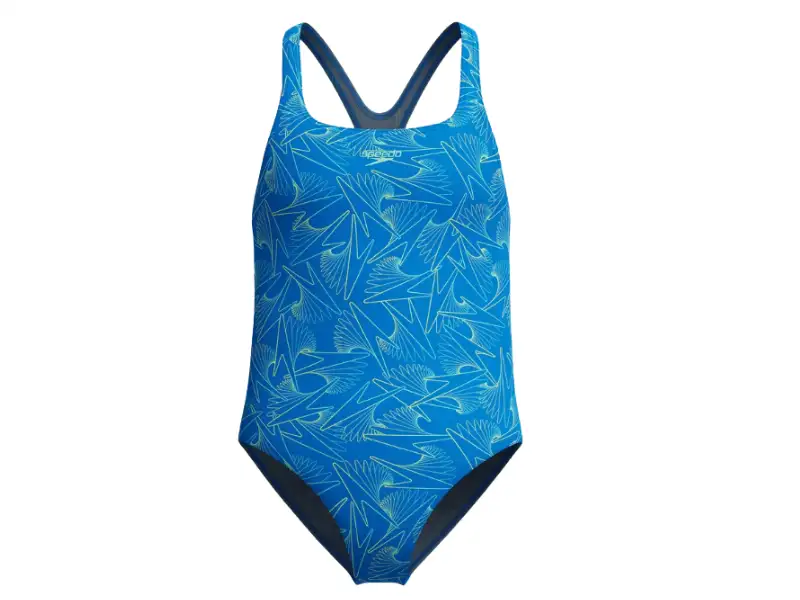 Speedo Hyperboom Medalist Allover Girls Swimsuits (Blue)