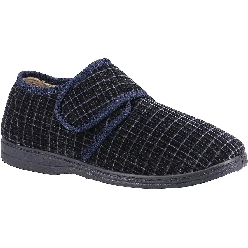 Fleet & Foster Sam Touch Fastening Slipper Navy