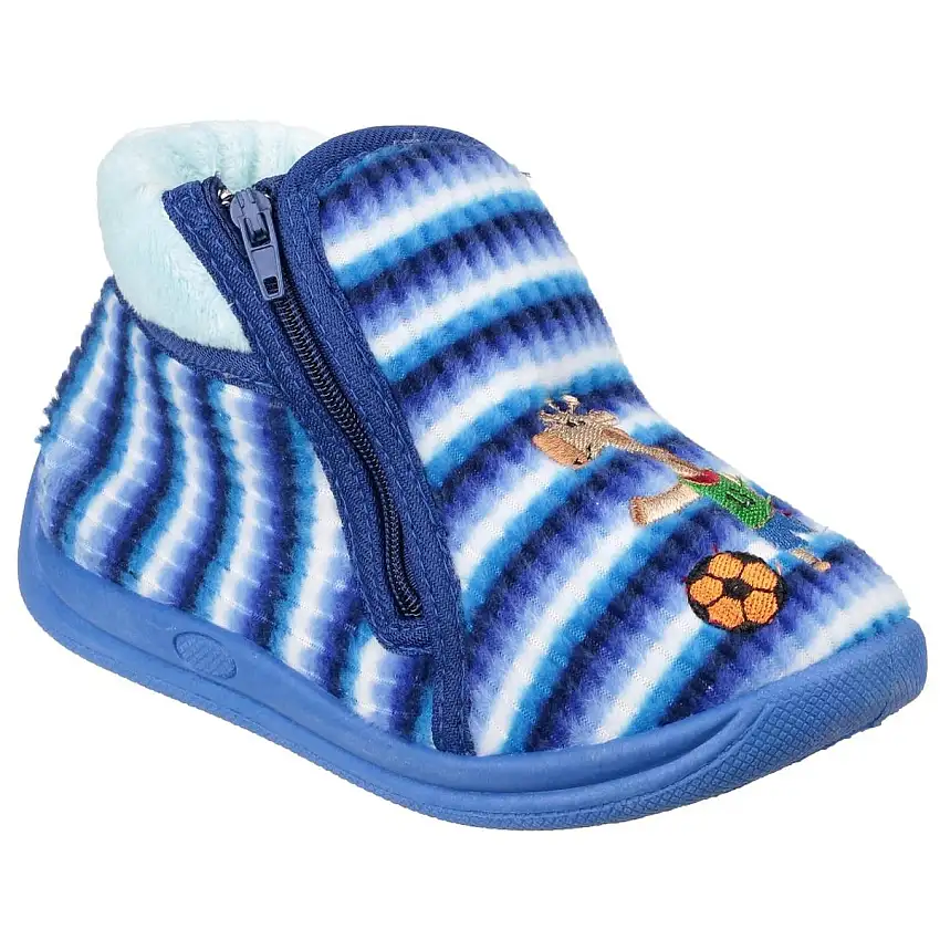 Mirak Safari Zip Up Bootie Slipper Blue