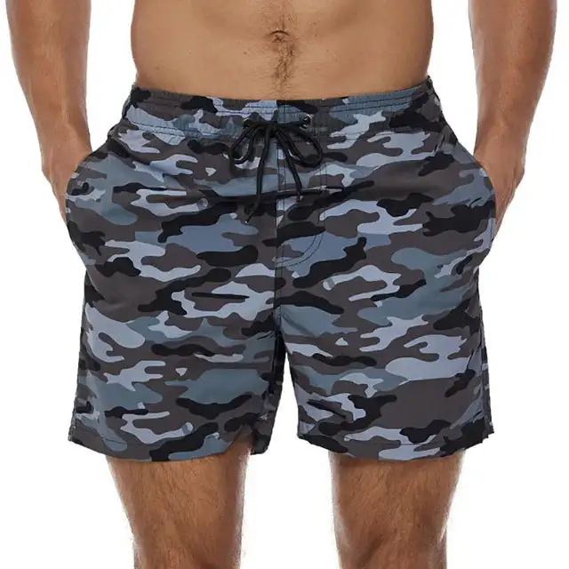 Men's camouflage quick-drying double-layer swim shorts