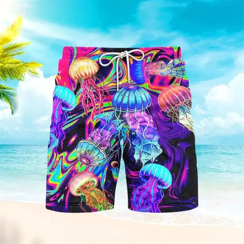 Men's Gradient Striped Swim Shorts Summer
