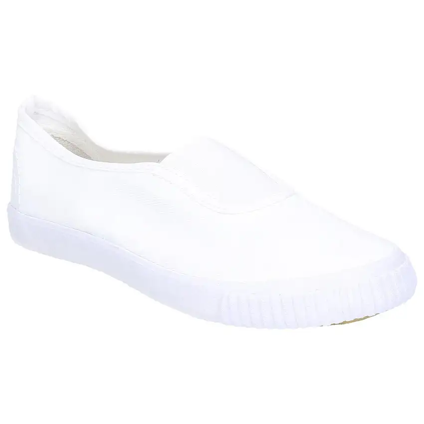 Mirak Plimsolls Gusset Slip On White childrens