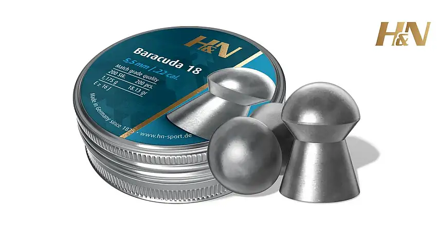 Bisley Baracuda 18 Pellets 5.52mm .22 Tin of 200 by H&N