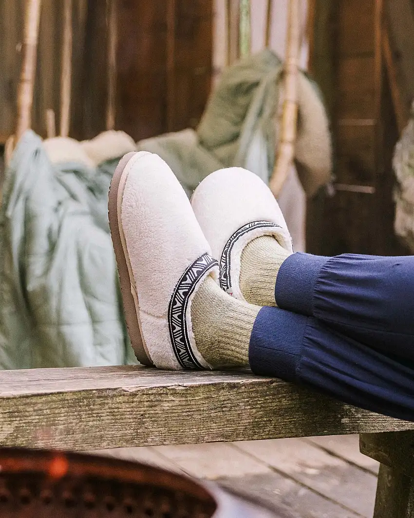 Ember Sherpa Fleece Slipper - Birch