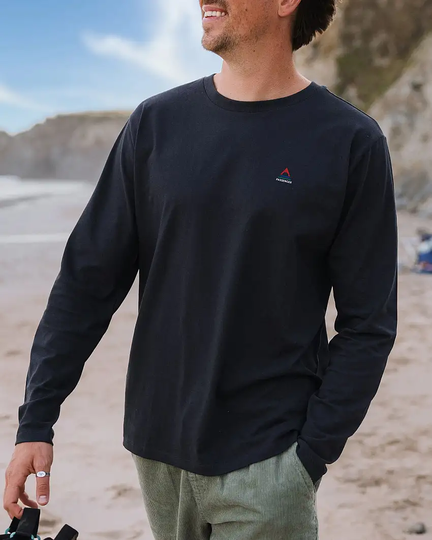 Classic Logo Recycled Cotton LS T-Shirt - Black