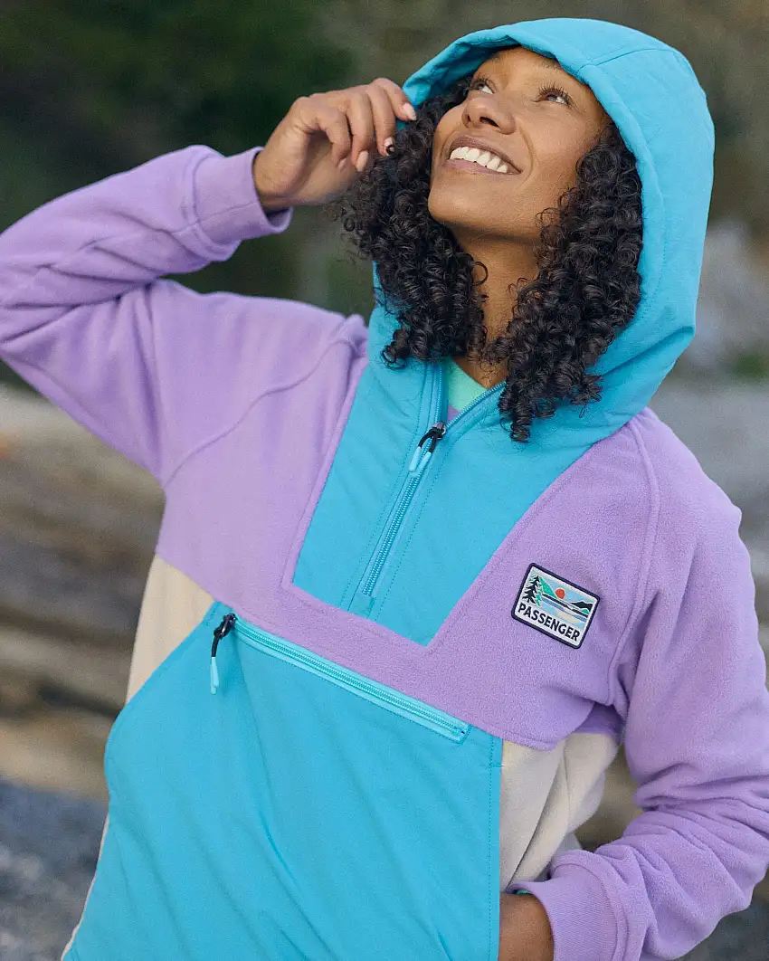 Alexander Recycled Hooded Polar Fleece - Retro Purple/Bluejay
