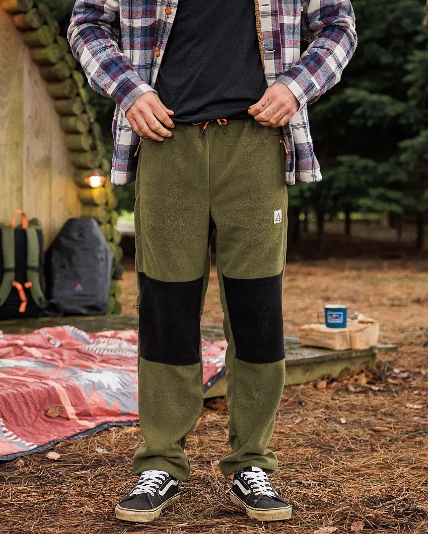 Set Off Recycled Polar Fleece Jogger - True Black/ Khaki