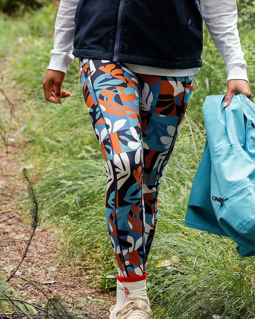 Mantra Recycled Active Legging - Mountain Foliage Blue